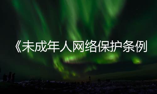 《未成年人网络保护条例》这些重点要知道